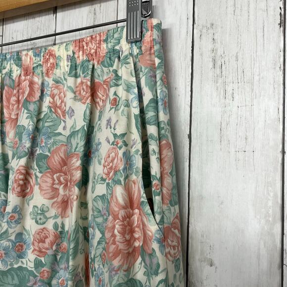 Alfred Dunner Floral Elastic Waist Pleated Flowy Cottage Boho Vintage Skirt 12 - Picture 3 of 7